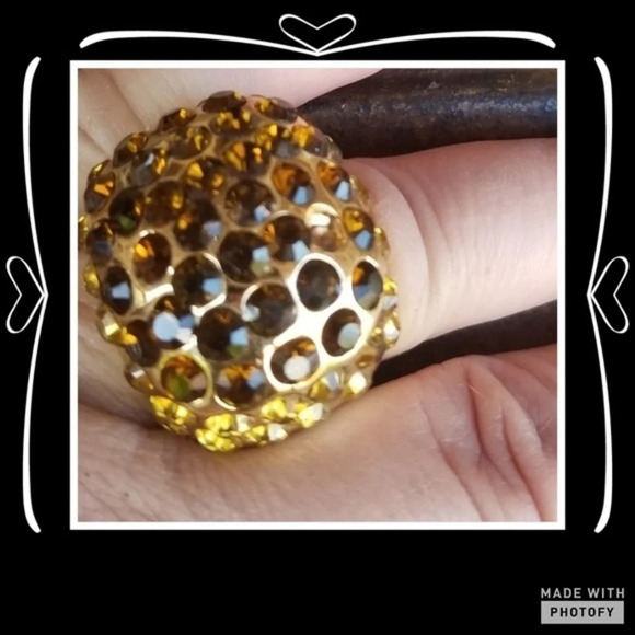Bold amber tones crystal ring 6.5/7 - Picture 7 of 7